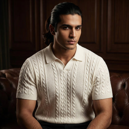 White Jumper Polo Clairemont ( V neck & Button)