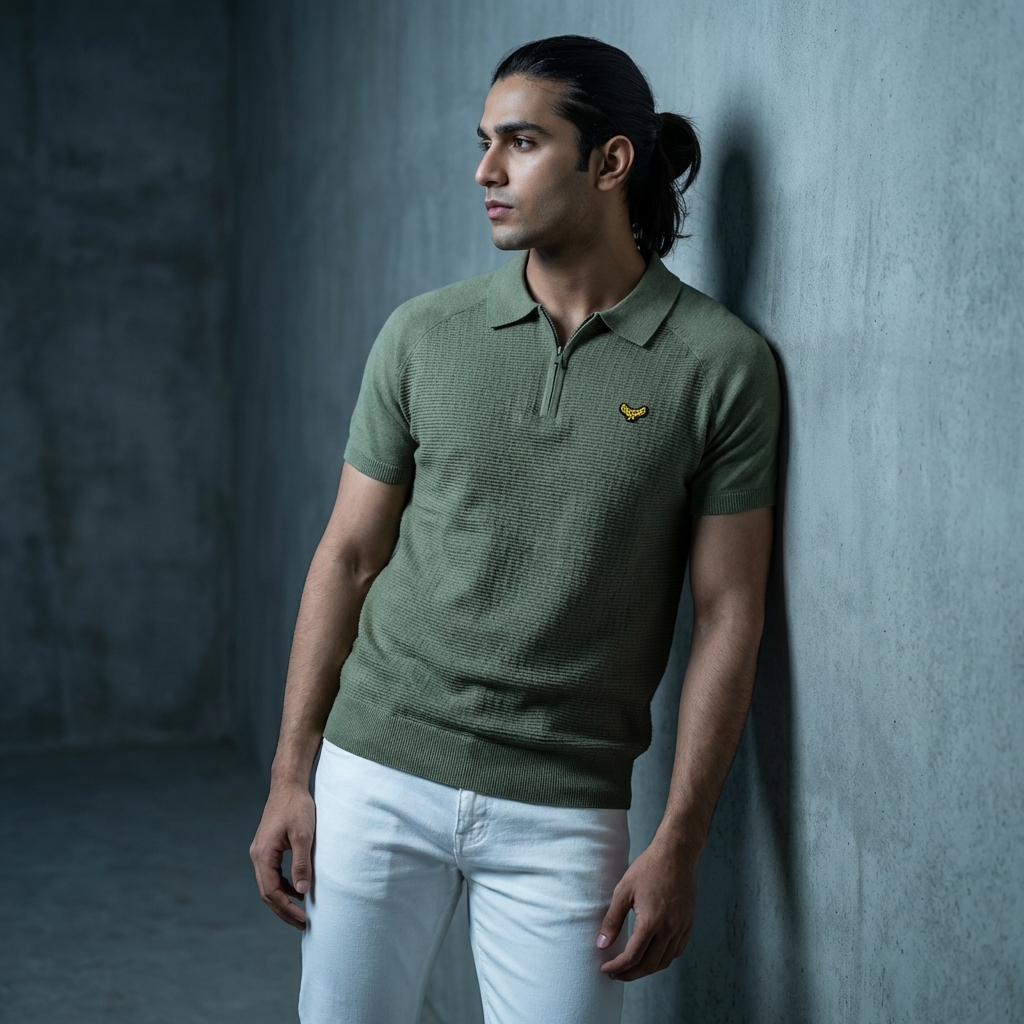 Zip Polo Ansdell - Green Shadow