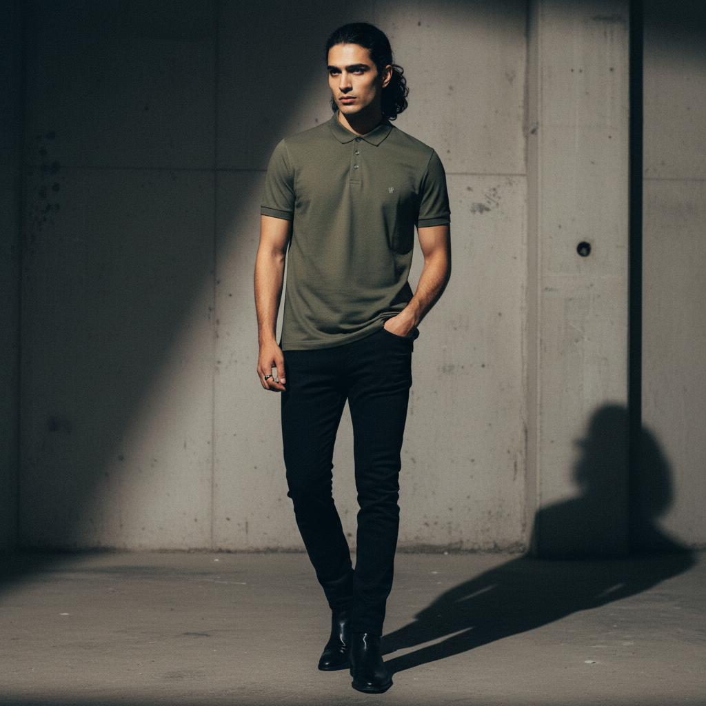 Olive Polo T Shirt
