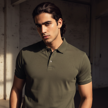 Olive Polo T Shirt