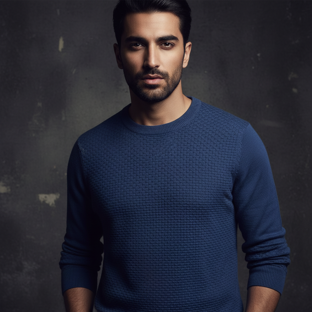 Denim Blue - Knitted Sweater