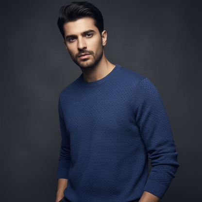 Denim Blue - Knitted Sweater