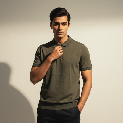Olive Polo T Shirt