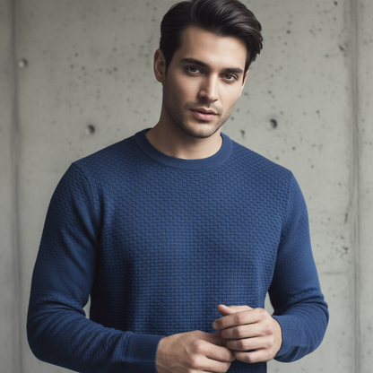 Denim Blue - Knitted Sweater