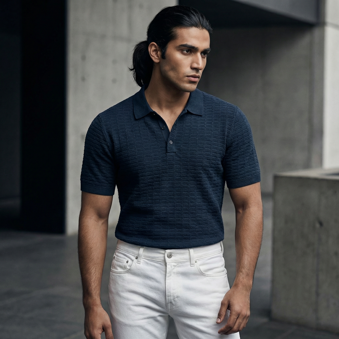 Polo Halliwell Navy Blue - Button