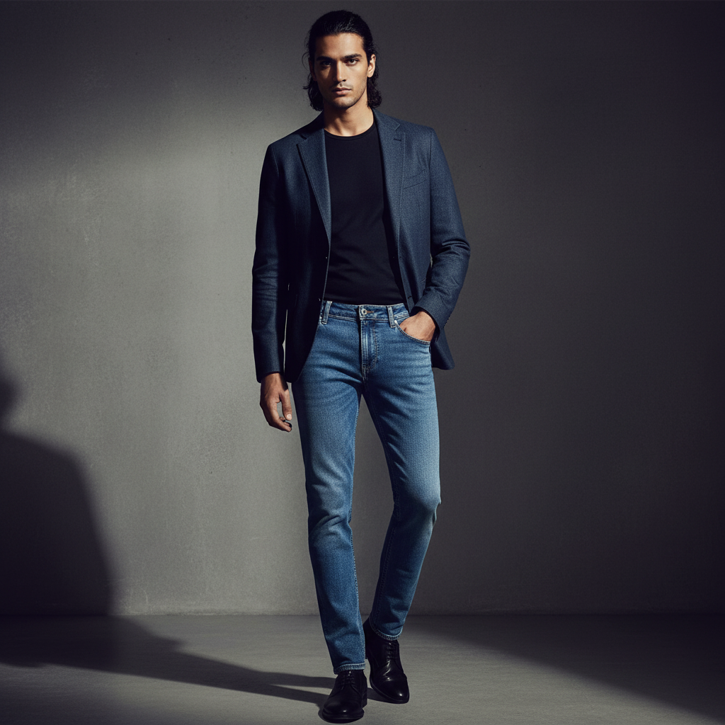 BLUE LIGHT WASH Slim Fit Jeans