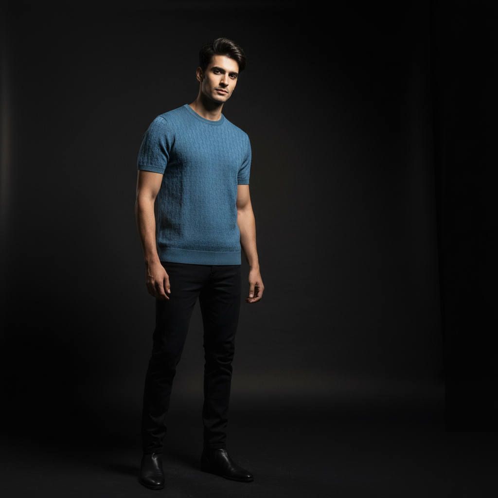 Blue Green - Knitted Tee Layman