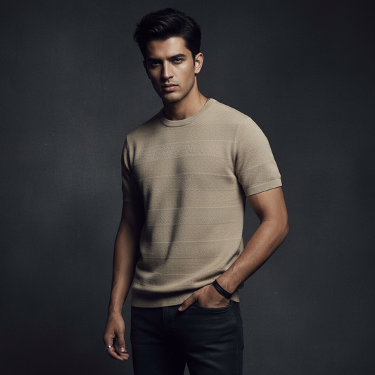 Camel - Knitted Tee Leaside