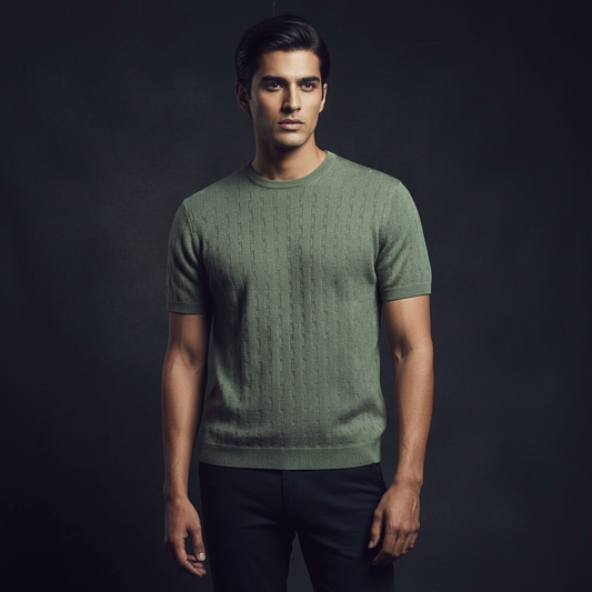 Green - Knitted Tee Layman