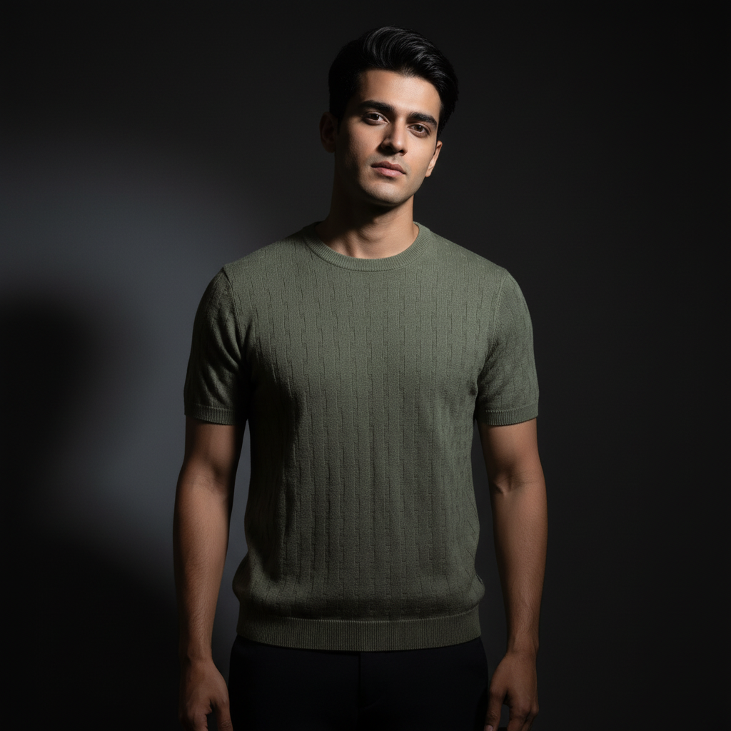 Green - Knitted Tee Layman