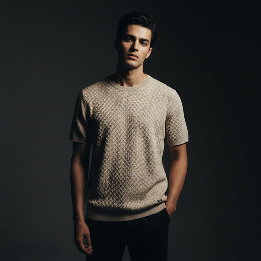 Biege Knitted Textured CANTON