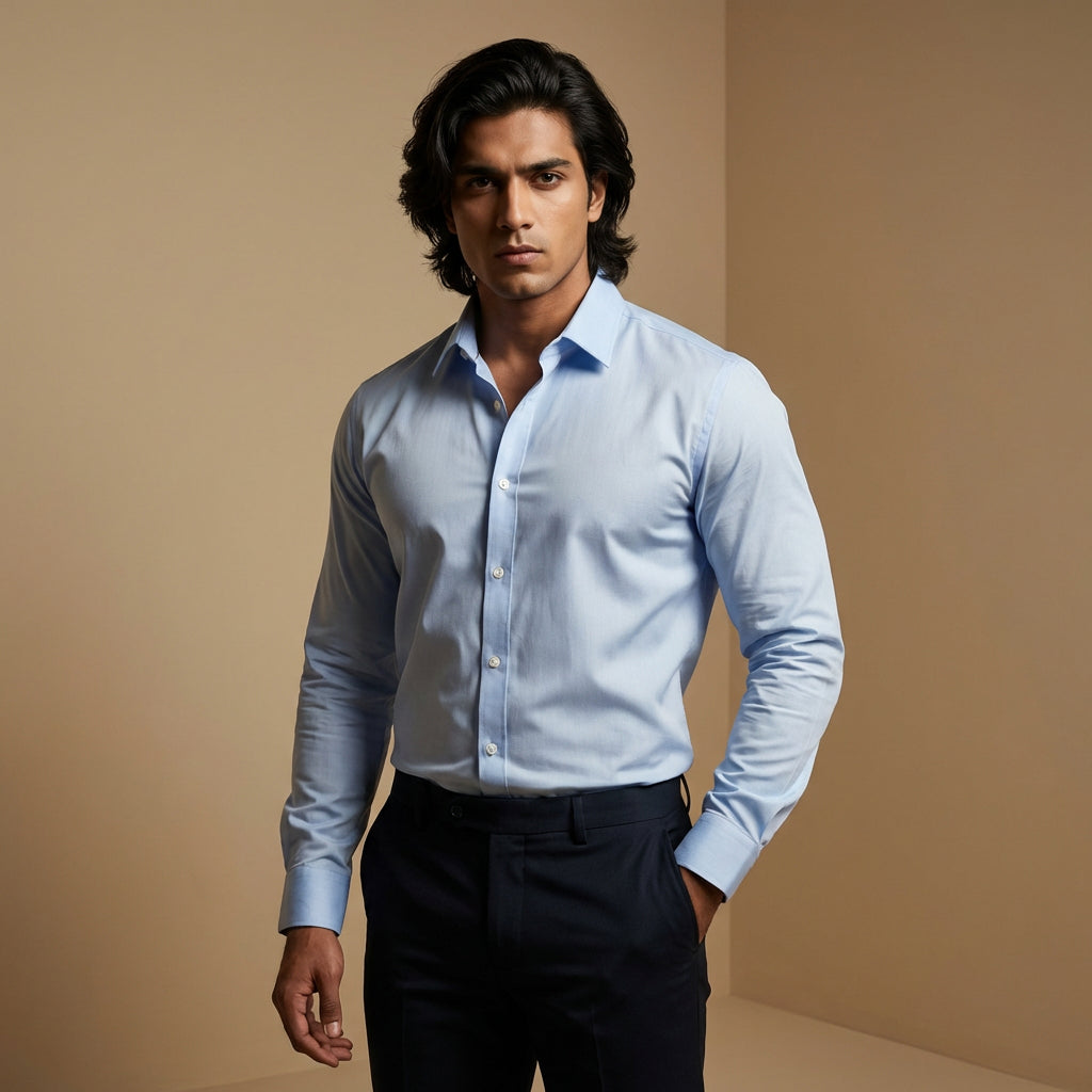 Sky Blue Shirt Hector Modern Fit - SHM11
