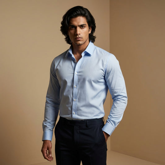 Sky Blue Shirt Hector Modern Fit - SHM11