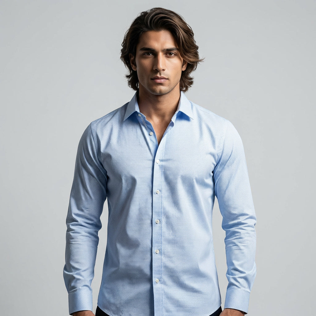Sky Blue Shirt Hector Modern Fit - SHM11