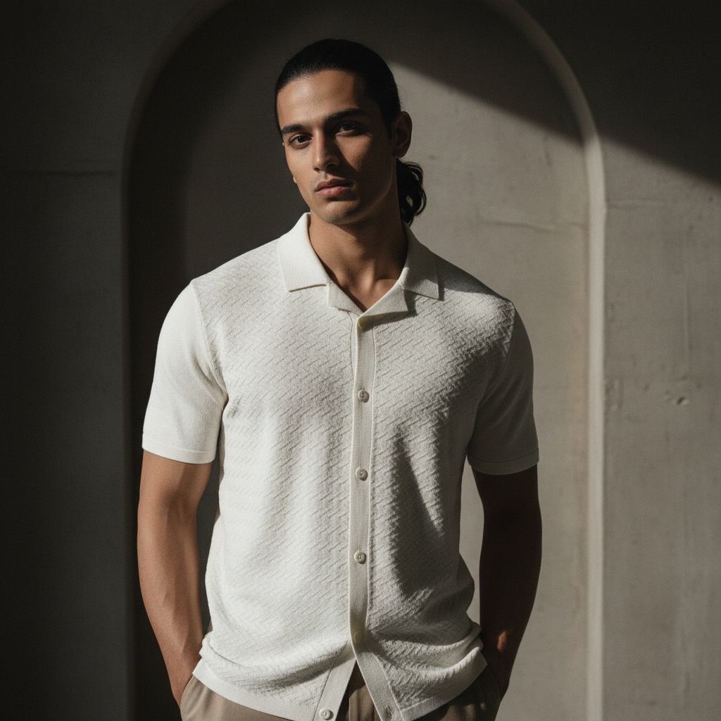 Creamy ZIG ZAG - KNITTED TEXTURE Cuban