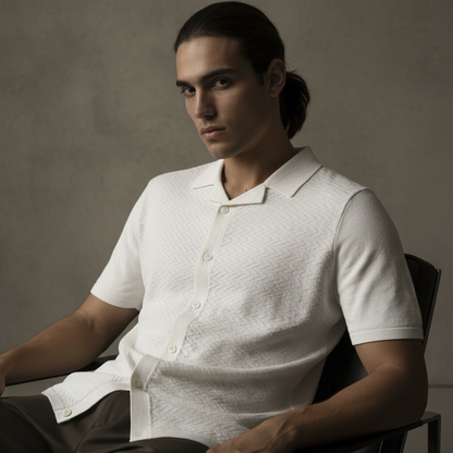 Creamy ZIG ZAG - KNITTED TEXTURE Cuban