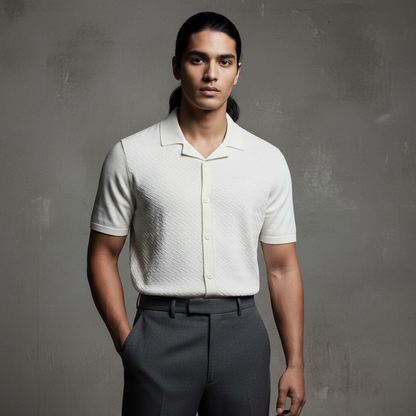 Creamy ZIG ZAG - KNITTED TEXTURE Cuban