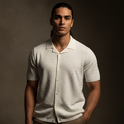 Creamy ZIG ZAG - KNITTED TEXTURE Cuban