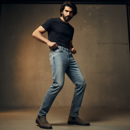 BLUE LIGHT WASH Slim Fit Jeans