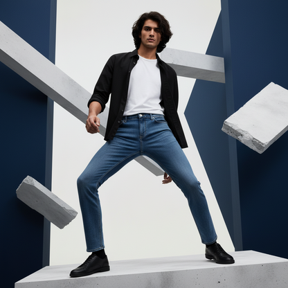 BLUE LIGHT WASH Slim Fit Jeans