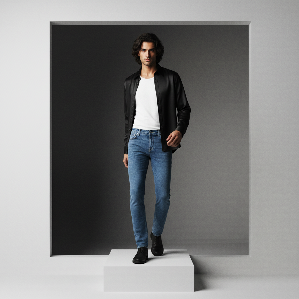 BLUE LIGHT WASH Slim Fit Jeans