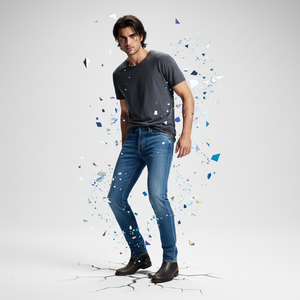 Straight stretch cotton jeans cel, - Blue