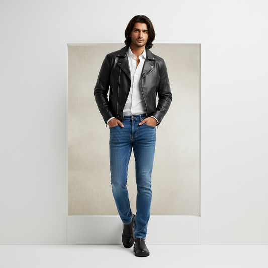 Straight stretch cotton jeans cel, - Blue