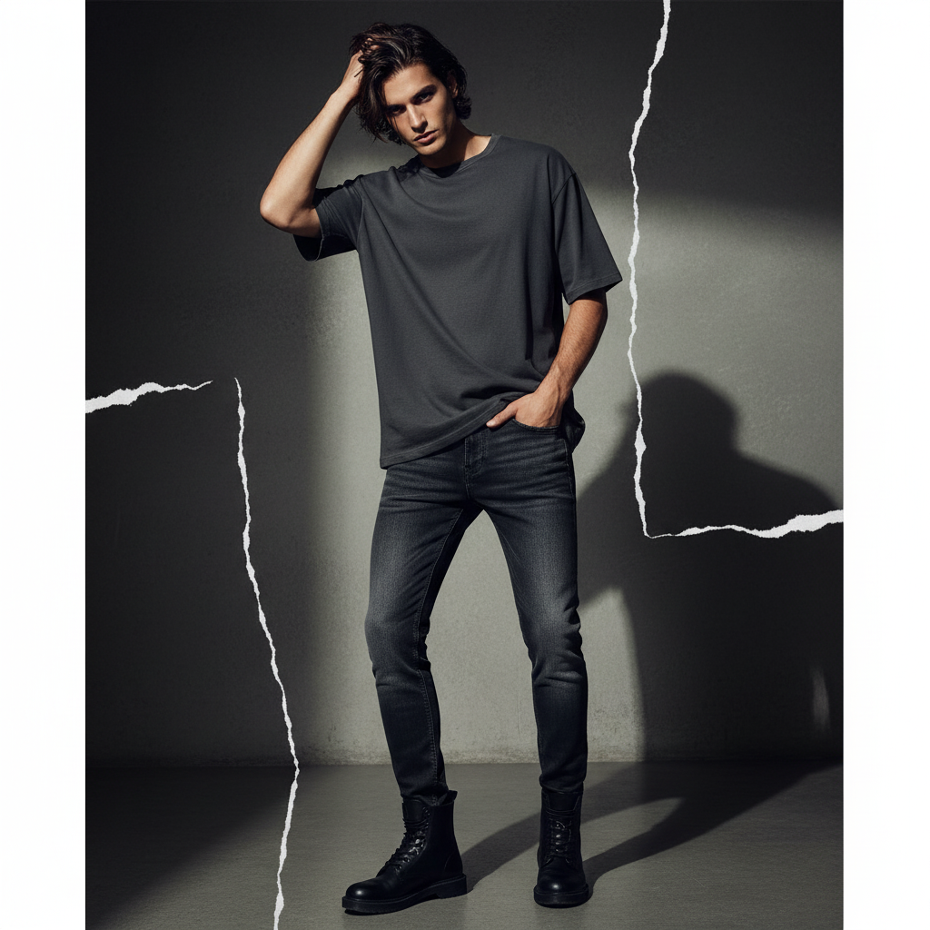 Charcoal Denim Jeans - Slim Straight SMG