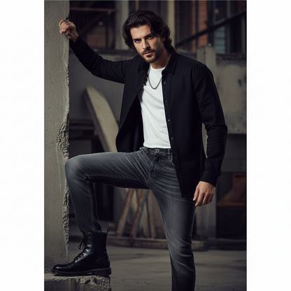 Charcoal Denim Jeans - Slim Straight SMG