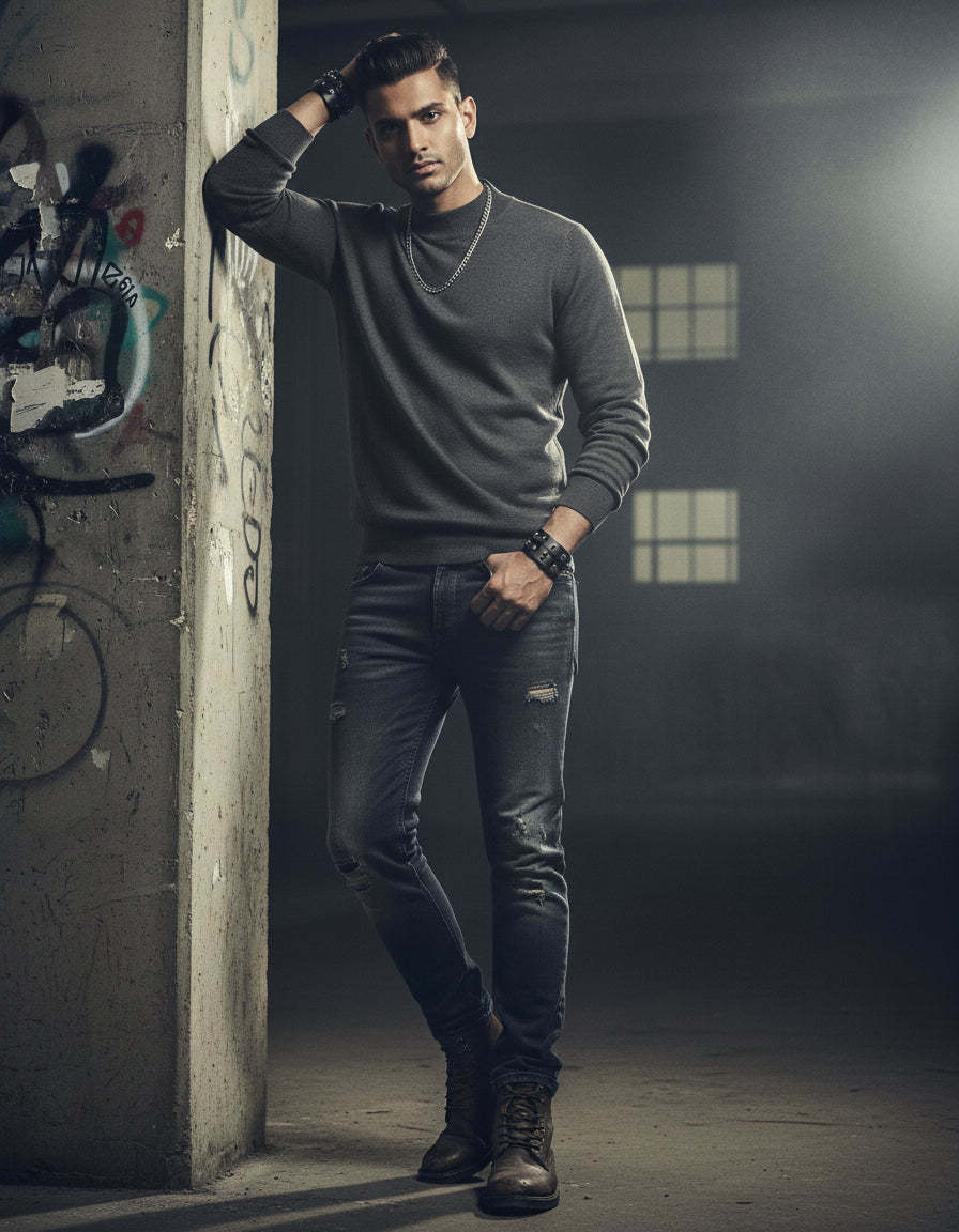 High Neck Full Sleeve - Sweater - Dark brown