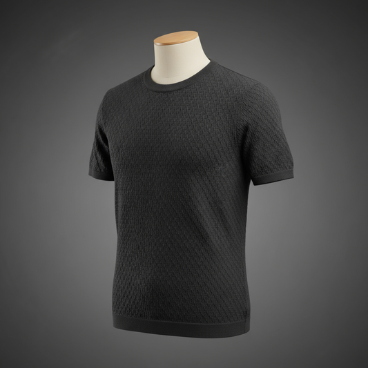 Black Round Neck - Knitted