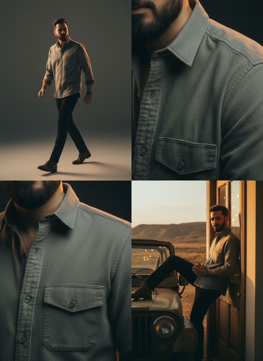 Grey with Brown contrast