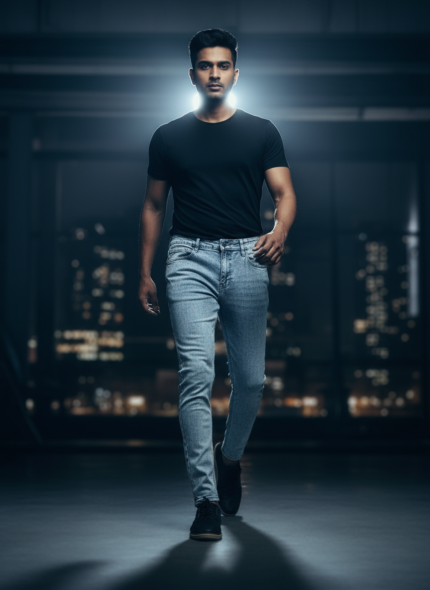 Denim - Blue - Relaxed Skinny Fit