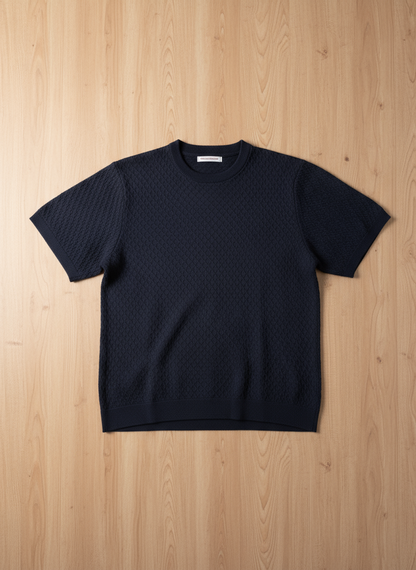 Nevy Blue Round Neck - Knitted