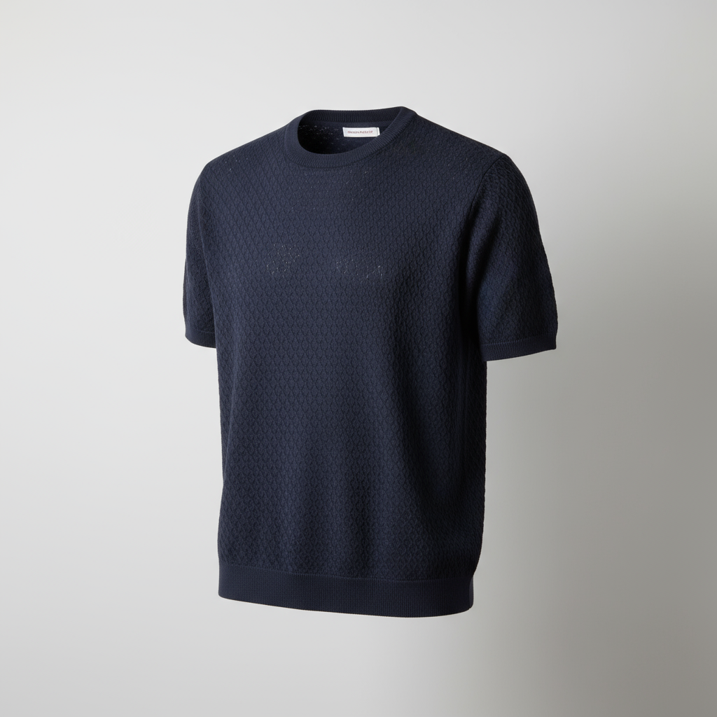Nevy Blue Round Neck - Knitted