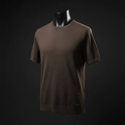 Walnut - Knitted Round Neck T-shirt