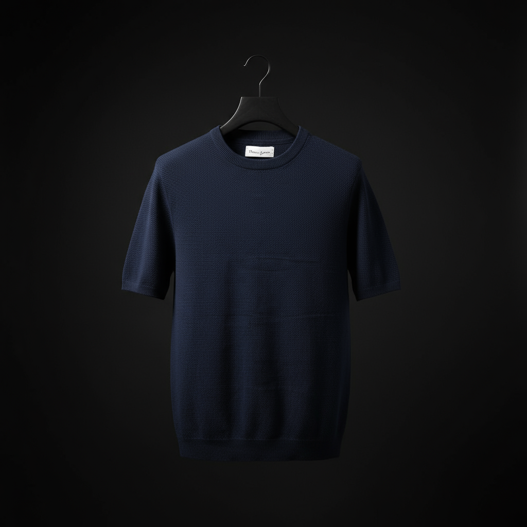 Denim Marl - Round Neck Tee Welsh