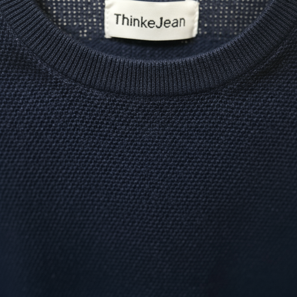 Denim Marl - Round Neck Tee Welsh