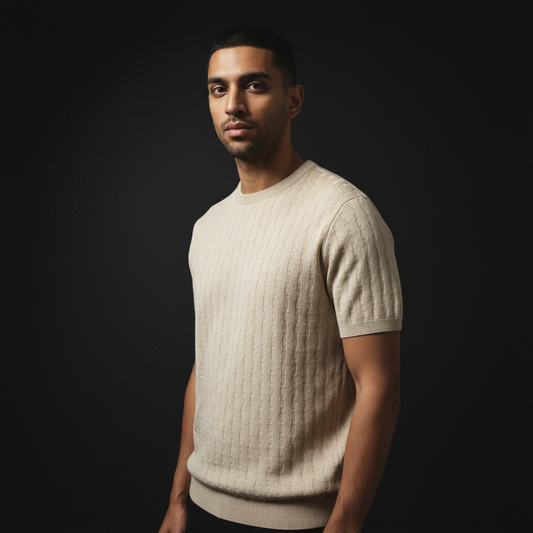 Beige - Knitted Tee Layman