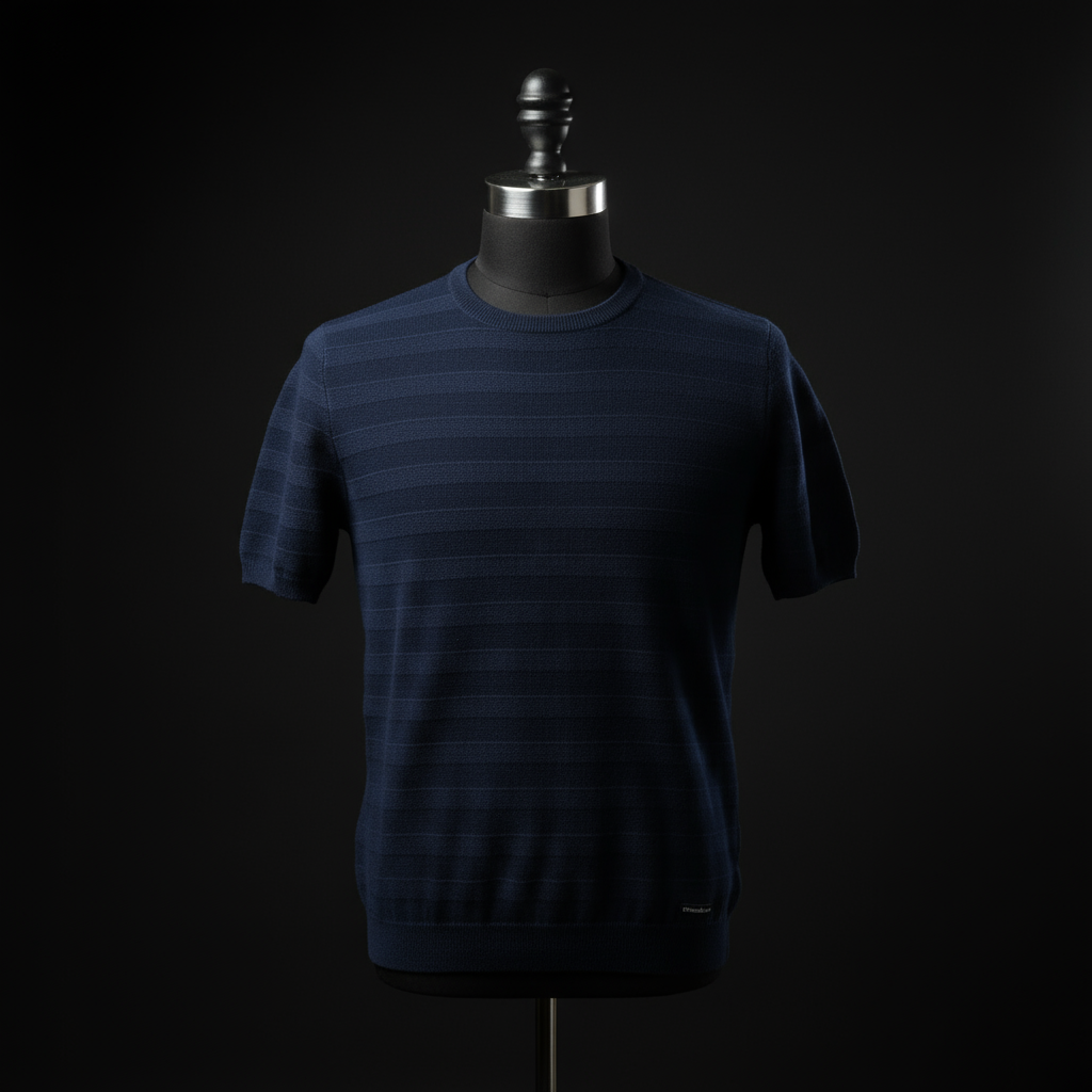 Nevy Blue Textured Tshirt