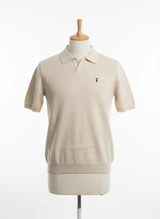 Beige Premium V Neck Tshirt