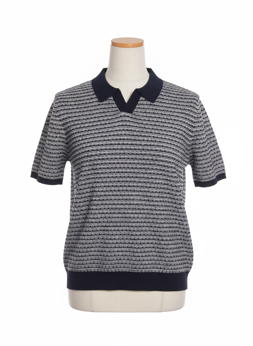 Nordale Navy Retro Style V Neck
