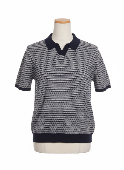 Nordale Navy Retro Style V Neck