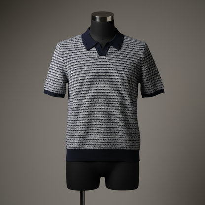 Nordale Navy Retro Style V Neck