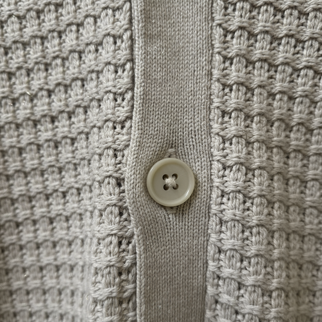 Stone Relaxed Textured Knit Bowling Shirt