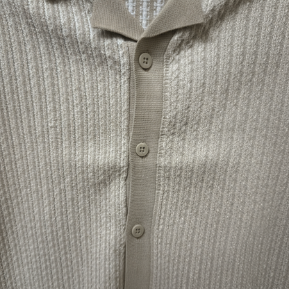 Beige Knitted Textured Cuban