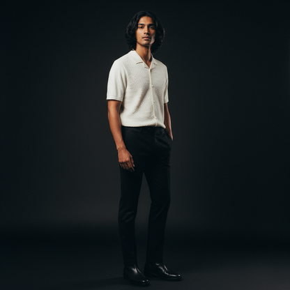 Creamy ZIG ZAG - KNITTED TEXTURE Cuban