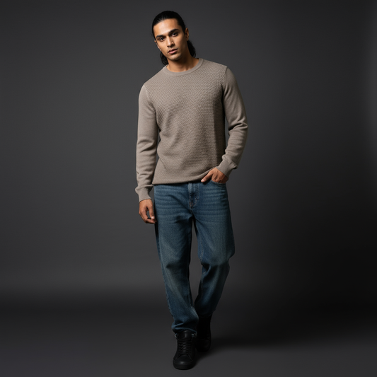 Dark Beige - Knitted