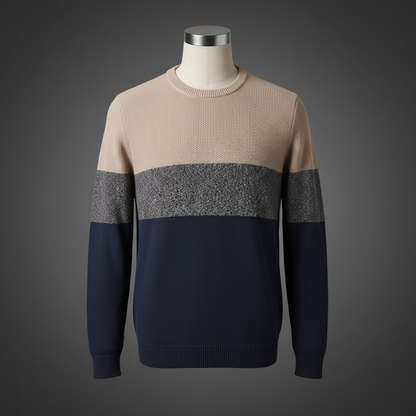Heavy Sweater Beige ft Dark Navy Blue