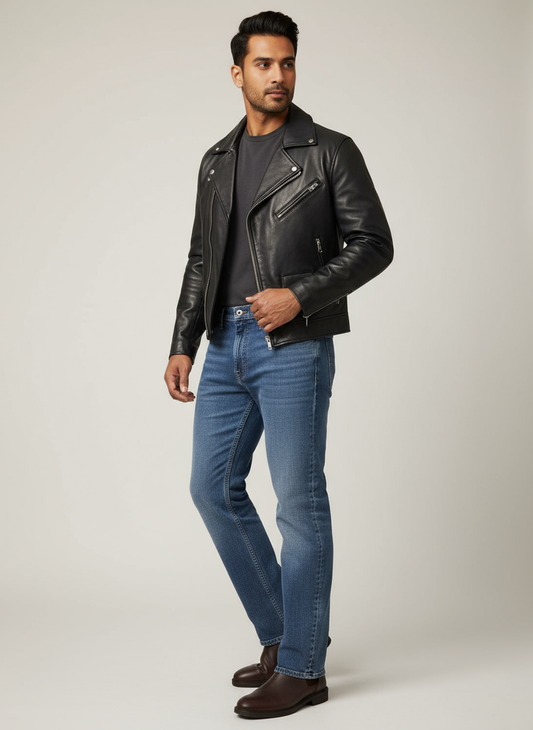 DENIM BLUE LIGHT WASH - Straight Fit